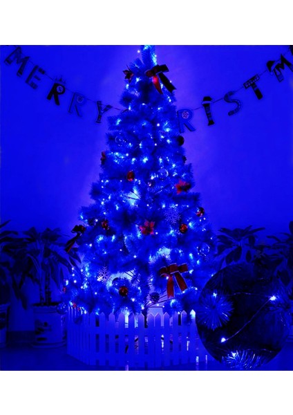 Ev Balkon ve Parti Için 10 Metre Pilli Mavi Renk Peri LED Yılbaşı Süsü Işık indirimleri