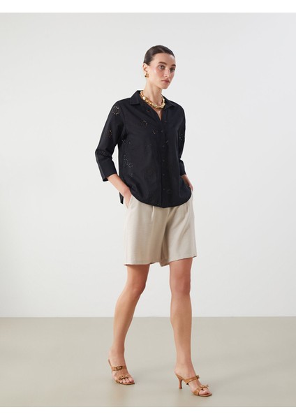 Yeni Sezon Beli Lastikli Kadın Pileli Şort