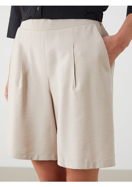 Yeni Sezon Beli Lastikli Kadın Pileli Şort modelleri