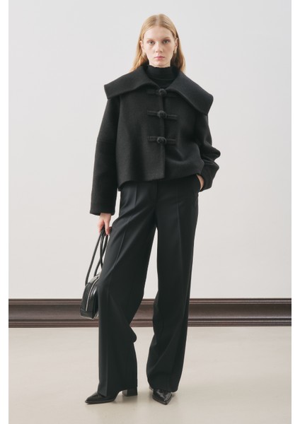 Isabel Kısa Kaşe Ceket Siyah