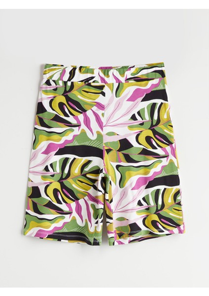 Yeni Sezon Beli Lastikli Desenli Kadın Şort indirimleri