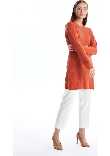 Yeni Sezon Bisiklet Yaka Düz Uzun Kollu Kadın Triko Tunik fiyatları