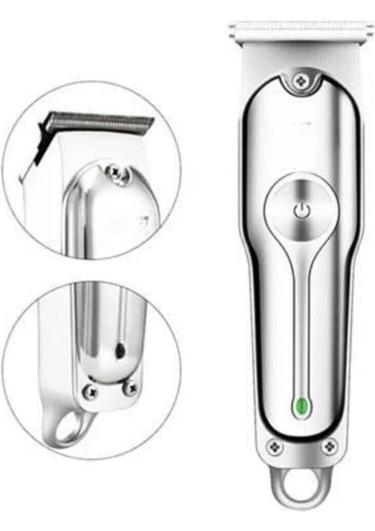 Paslanmaz Çelik Bıçaklı Kablosuz Şarjlı Dijital Göstergeli Tıraş Makinesi