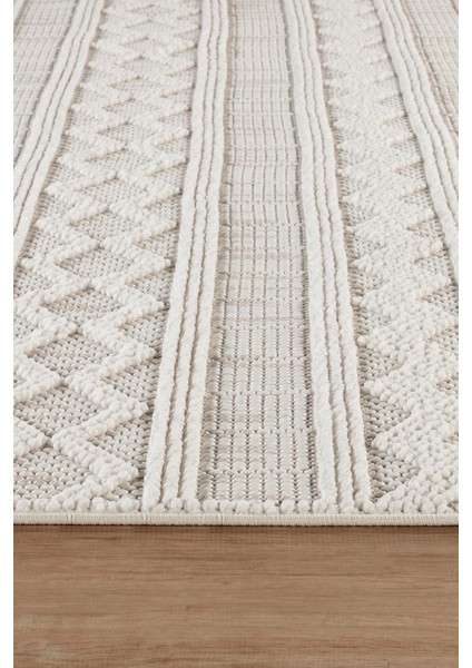 Stockholm %100 Polyester Yumuşak Dokulu Bukleli Dokuma Makina Halısı Oturma Odası Salon Mutfak Halısı Beyaz Yolluk