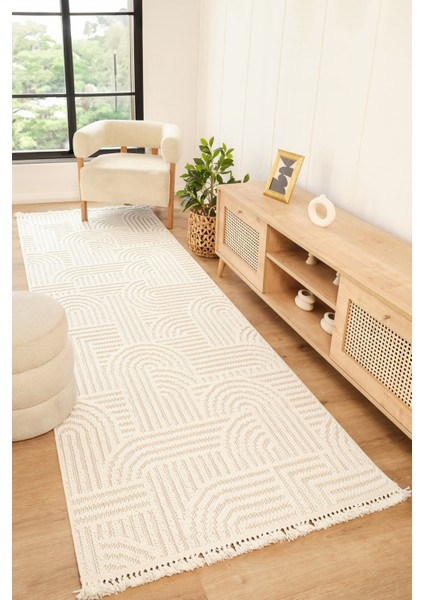 Stockholm Polyester Yumuşak Dokulu Bukleli Dokuma Makina Halısı Oturma Odası Salon Mutfak Halısı Beyaz Yolluk fiyatları