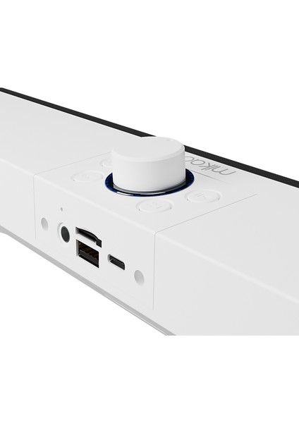 MD-SBT31 Beyaz 5W*2 1200MAH Bt,rgb,tf Card,type-C ,usb Soundbar Speaker