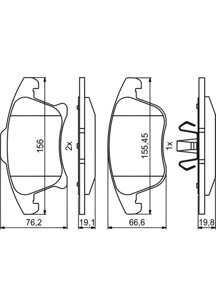 Ford Mondeo 2014> Ön Fren Balatası | Bosch 0986494837 - DG9C 2K021 Ee