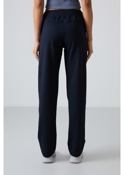 Lacivert Fermuar Cepli Rahat Form Klasik Paça Kadın Eşofman Alt - 94195