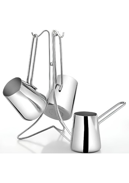 Paslanmaz Çelik Cezve Takımı Standlı