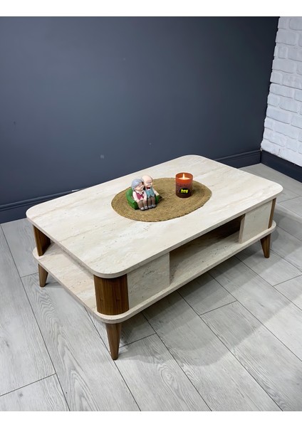 Kumsal Oval Kenar 100* 60 Orta Sehpa Traverten