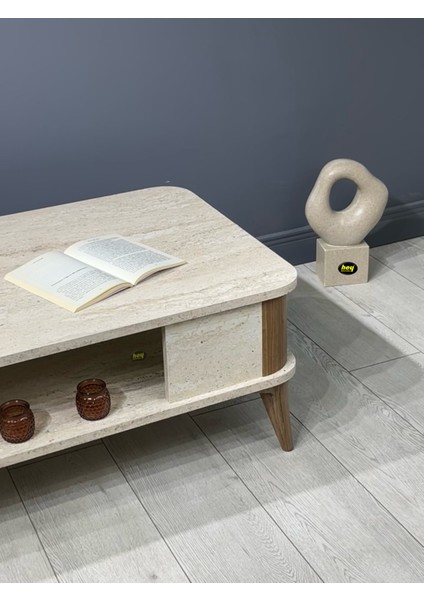 Kumsal Oval Kenar 100* 60 Orta Sehpa Traverten fırsatları