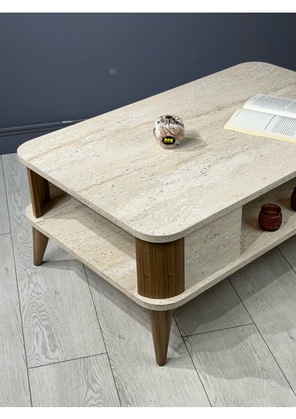 Kumsal Oval Kenar 100* 60 Orta Sehpa Traverten indirimleri