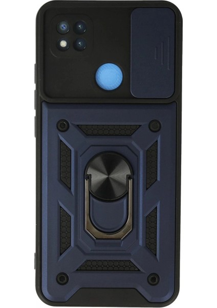 Xiaomi Redmi 9c Kılıf Pars Lens Yüzüklü Silikon - Lacivert