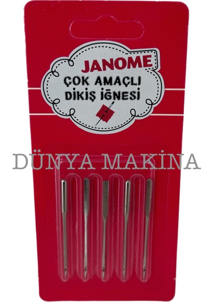 Dünya Makina Janome Çok Amaçlı Dikiş Iğnesi 14/90 No ( 5'li Paket)