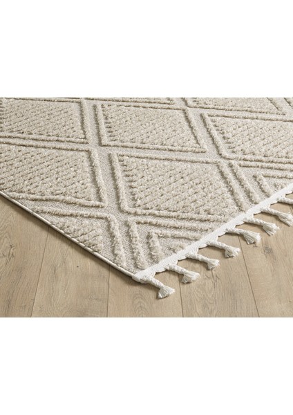 Quincey Bukleli Yumuşak Peluş Post Shaggy Krem Çocuk Odası Oturma Odası Salon Mutfak Halısı modelleri