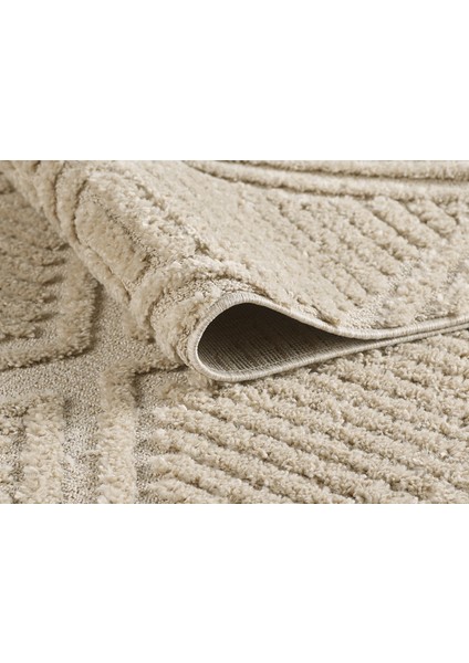 Quincey Bukleli Yumuşak Peluş Post Shaggy Krem Çocuk Odası Oturma Odası Salon Mutfak Halısı indirimleri