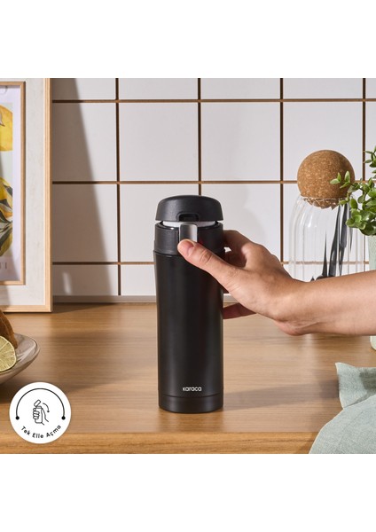 Pluton Çelik Sızdırmaz Termos 350 ml Siyah fiyatları