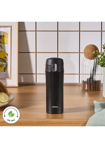 Pluton Çelik Sızdırmaz Termos 350 ml Siyah indirimleri