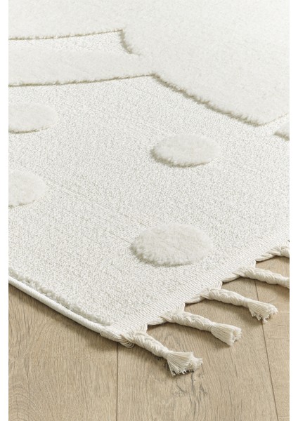 Quincey Bukleli Yumuşak Peluş Post Shaggy Krem Çocuk Odası Oturma Odası Salon Mutfak Halısı fırsatları