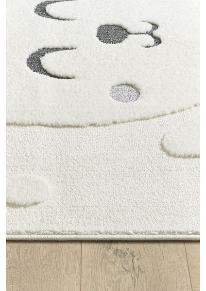 Quincey Bukleli Yumuşak Peluş Post Shaggy Krem Çocuk Odası Oturma Odası Salon Mutfak Halısı indirimleri