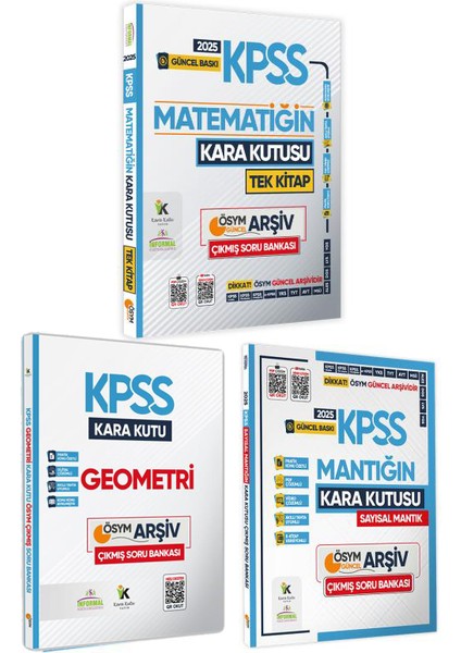 2025 KPSS Kara Kutu Matematik Tek Kitap Altın Set 3’lü