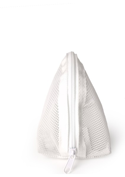 Örgü Makyaj Çantası Beyaz