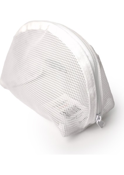 Örgü Makyaj Çantası Beyaz