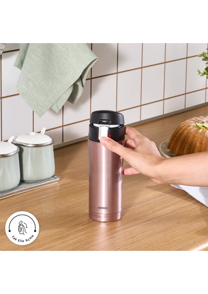 Pluton Çelik Sızdırmaz Termos 350 ml Rose Gold modelleri