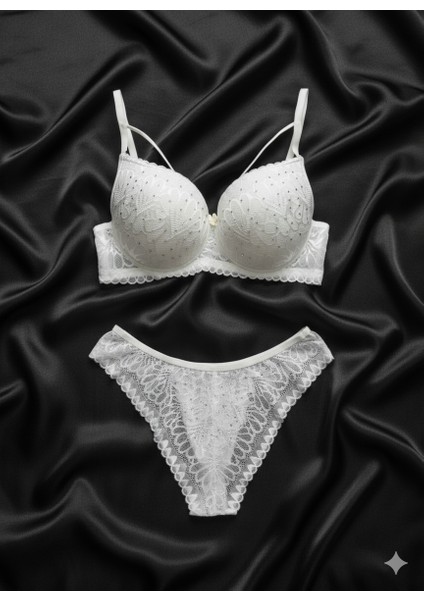 Kadın Balenli Dantelli Taş Detaylı Iç Çamaşır Takımı - Sarı / Siyah / Beyaz / Kırmızı fırsatları