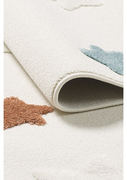 Quincey Bukleli Yumuşak Peluş Post Shaggy Krem Çocuk Odası Oturma Odası Salon Mutfak Halısı modelleri