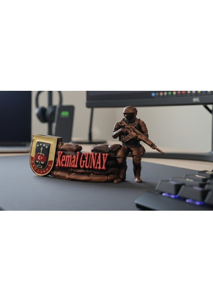 Masa Üstü Isimlik Hediyelik 3D Plastik Tpu, Uzman Çavuş, Astsubay, Subay, Polis fiyatları