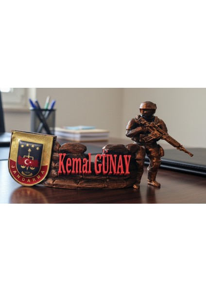 Masa Üstü Isimlik Hediyelik 3D Plastik Tpu, Uzman Çavuş, Astsubay, Subay, Polis modelleri