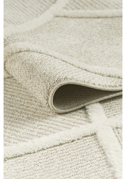 Quincey Bukleli Yumuşak Peluş Post Shaggy Krem Çocuk Odası Oturma Odası Salon Mutfak Halısı