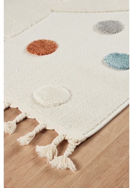 Quincey Bukleli Yumuşak Peluş Post Shaggy Krem Çocuk Odası Oturma Odası Salon Mutfak Halısı modelleri