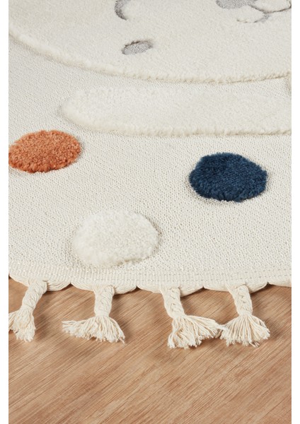 Quincey Bukleli Yumuşak Peluş Post Shaggy Krem Çocuk Odası Oturma Odası Salon Mutfak Halısı modelleri