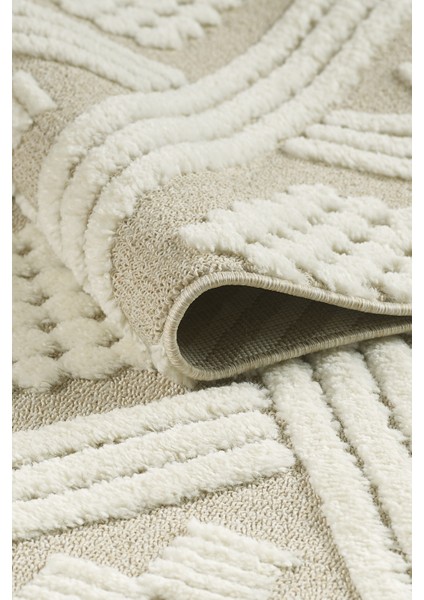 Quincey Bukleli Yumuşak Peluş Post Shaggy Krem Çocuk Odası Oturma Odası Salon Mutfak Halısı