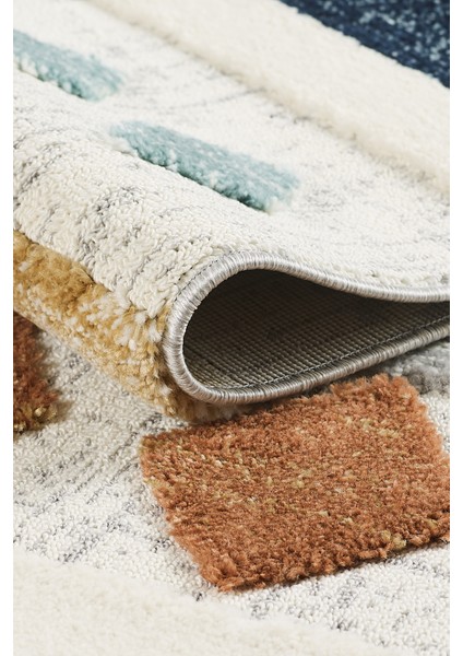 Quincey Bukleli Yumuşak Peluş Post Shaggy Krem Çocuk Odası Oturma Odası Salon Mutfak Halısı