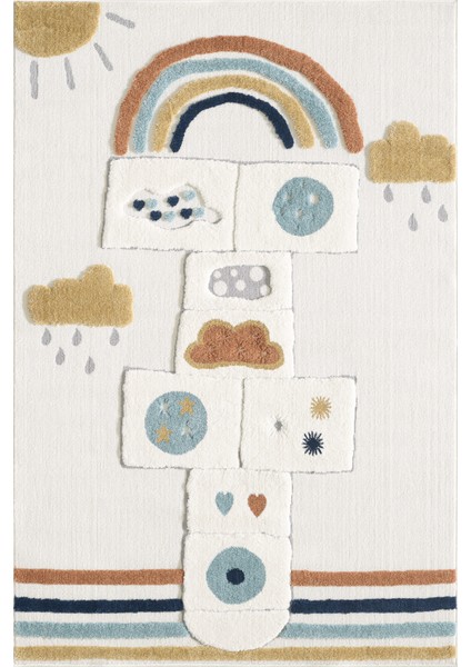 Quincey Bukleli Renkli Yumuşak Peluş Çocuk Odası Halı Bebek Odası Genç Odası Halısı fiyatları