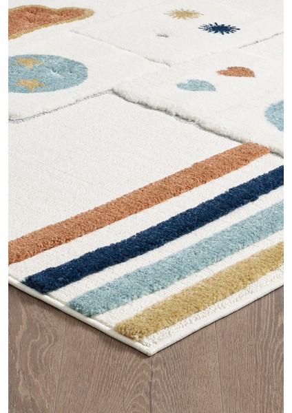 Quincey Bukleli Renkli Yumuşak Peluş Çocuk Odası Halı Bebek Odası Genç Odası Halısı modelleri