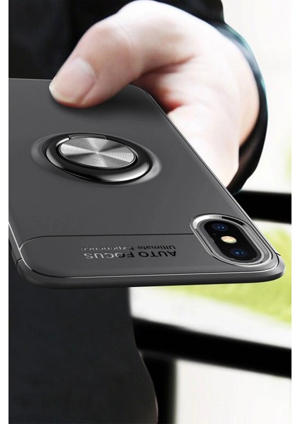 iPhone Xs Kılıf Range Yüzüklü Silikon - Kırmızı indirimleri