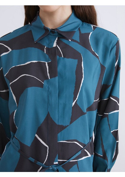 Yeni Sezon Modal Karışımlı Desenli Kadın Gömlek Tunik modelleri