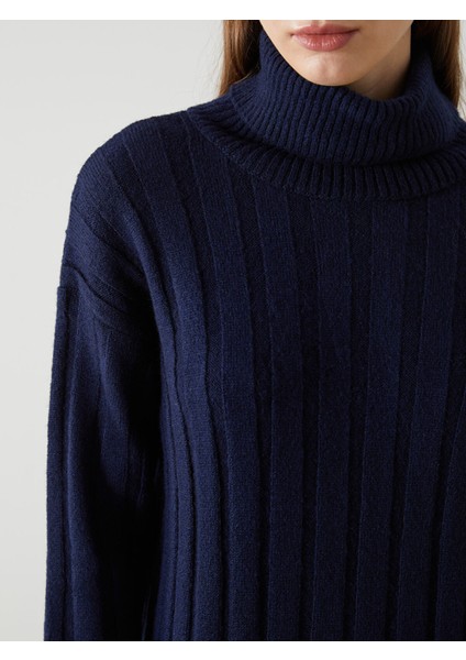 Yeni Sezon Balıkçı Yaka Kadın Triko Elbise modelleri