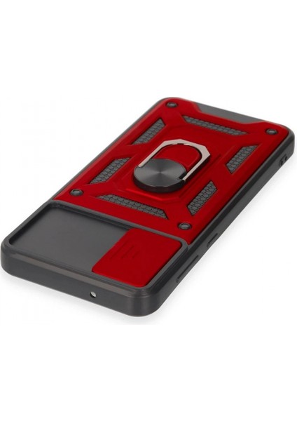 Samsung Galaxy A04E Kılıf Pars Lens Yüzüklü Silikon - Kırmızı fırsatları