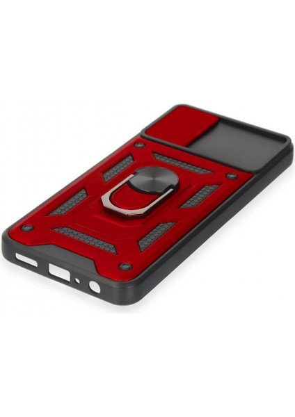 Samsung Galaxy A04E Kılıf Pars Lens Yüzüklü Silikon - Kırmızı indirimleri