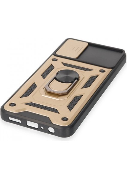 Samsung Galaxy A04E Kılıf Pars Lens Yüzüklü Silikon - Gold indirimleri