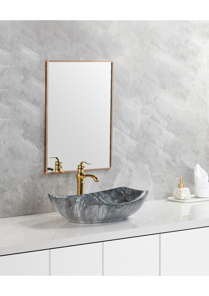 Ebruli Çanak Lavabo Mavi Lavabo 57X40X15 fiyatları