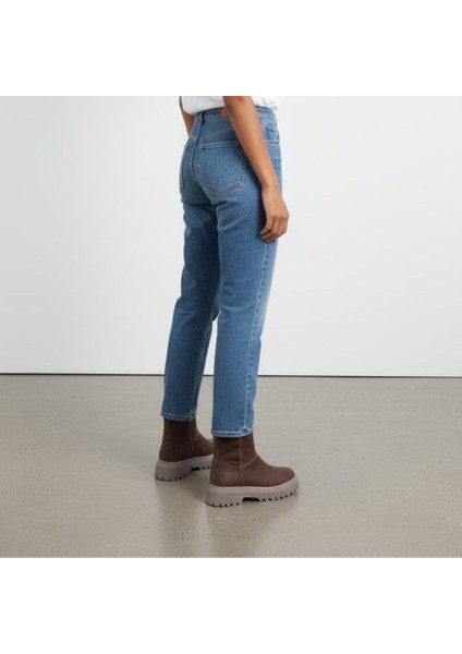 Kahve Süet Hakiki Deri Kalın Tabanlı Içten Fermuarlı Kadın Bot fiyatları