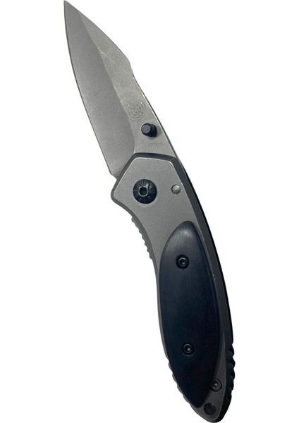 Swat Manuel Kemer Klipsli Gri-Siyah Mini Cep Çakısı