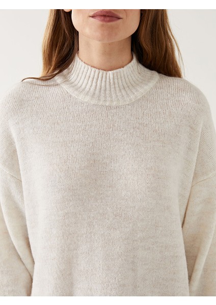 Yeni Sezon Yarım Balıkçı Yaka Oversize Kadın Triko Elbise modelleri