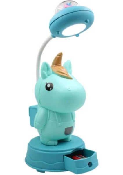 Unicorn LED Masa Lambası – Dokunmatik Gece Lambası | Çekmeceli, Esnek Boyunlu, Çocuk Odası Işık